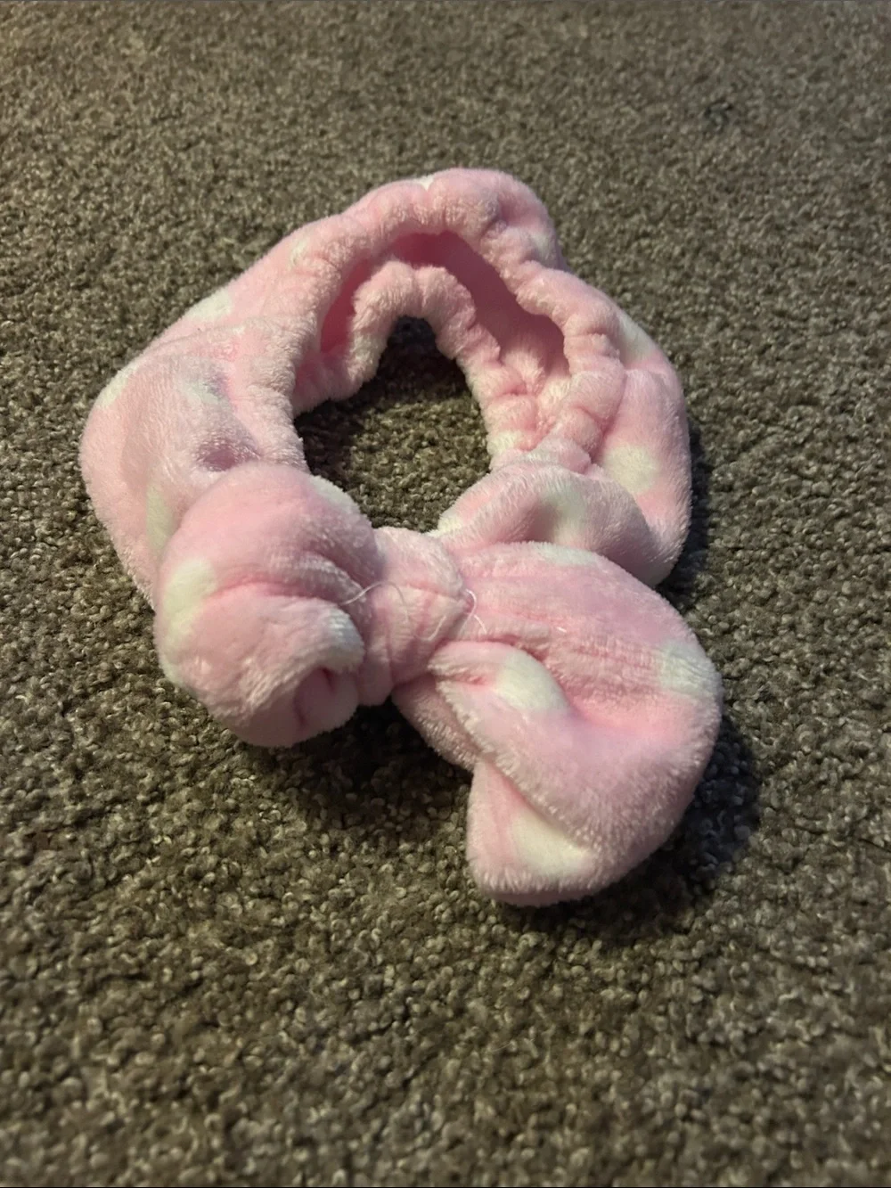 Pink Plush Bow Headband